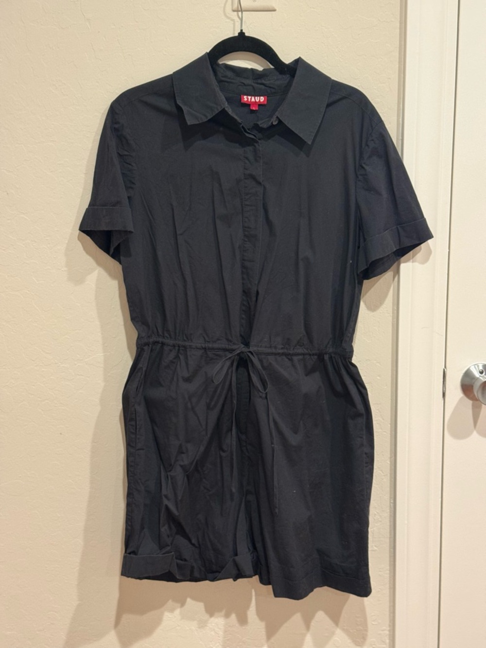 STAUD Ludo Short Collared Playsuit Romper L